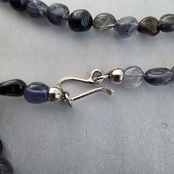 Jay King Long Necklace 60" Indigo Iolite & Turquoise New Sterling Silver 925 - Picture 10 of 10